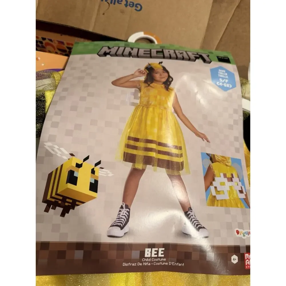 Minecraft Bee Child Costume By Disguise NEW Sz 4-6x - Picture 3 of 7